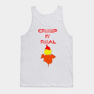 Creep it real funny pumpkin Halloween scarecrow Tank Top